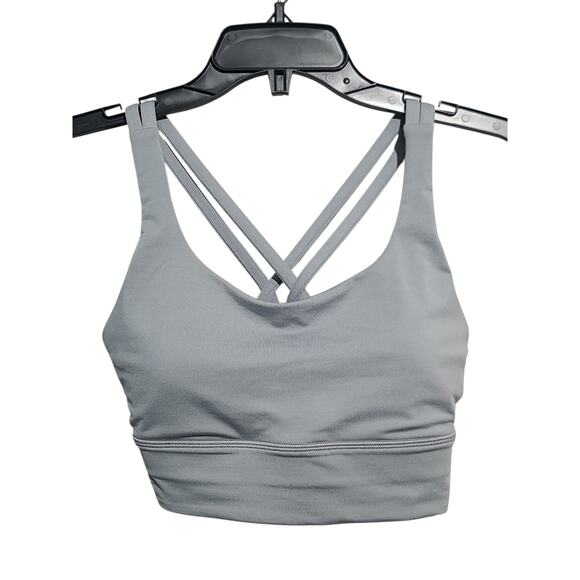 Lululemon Energy Longline Bra Medium Support Rhino Grey Sz 6 B-D Cup - Picture 2 of 5